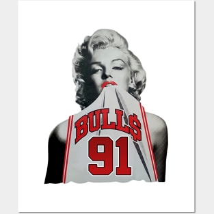Marilyn Monroe Chicago Dennis Rodman white Posters and Art